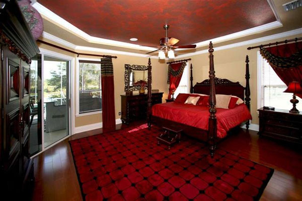red & black bedroom